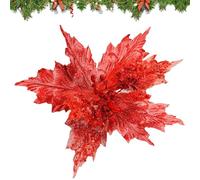 Christmas Flowers, Artificial Christmas Flowers,Christmas Maple Leaves Home | Elegant Artificial Christmas Flowers, Ornaments and Decoration for Cupboards, Offices