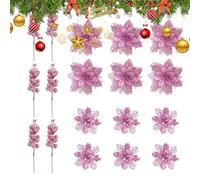Christmas Flowers Artificial for Christmas Tree | Festive Decoration - Christmas Decoration Branches - For Home Owners Party Planners Apartment Wreaths Garlands Mantle Chimney Stairwell For