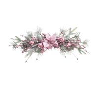 Christmas Flowers with Electroplated Balls Snow Frost Flocking, PE Decor Garland Rattan Vines Pine Needles Rings Ornaments,for merry Indoor Xmas wreath ochine clearance outdoor For Cones,Ball