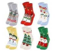 Christmas Fluffy Socks 6 Pairs Fuzzy Socks for Women Girls Warm Cozy Bed Socks Coral Fleece Winter Thermal Sock Sleeping Xmas Plush Sock for Christmas Party Gifts A7CSSDW