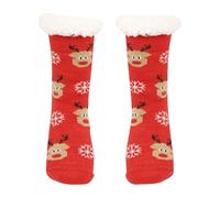Christmas Fluffy Socks for Women, Funny Cute Warm Thermal Grip Socks Ladies Non Slip Fuzzy Fleece Lined Sock with Grippers Bed Sock Thick Fleece lined Christmas Stockings for Friends and Family