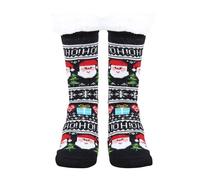 Christmas Fluffy Socks for Women, Funny Cute Warm Thermal Grip Socks Ladies Non Slip Fuzzy Fleece Lined Sock with Grippers Bed Sock Thick Fleece lined Christmas Stockings for Friends and Family