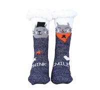 Christmas Fluffy Socks for Women, Funny Cute Warm Thermal Grip Socks Ladies Non Slip Fuzzy Fleece Lined Sock with Grippers Bed Sock Thick Fleece lined Christmas Stockings for Friends and Family