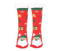 Christmas Fluffy Socks for Women, Funny Cute Warm Thermal Grip Socks Ladies Non Slip Fuzzy Fleece Lined Sock with Grippers Bed Sock Thick Fleece lined Christmas Stockings for Friends and Family