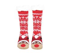Christmas Fluffy Socks for Women, Funny Cute Warm Thermal Grip Socks Ladies Non Slip Fuzzy Fleece Lined Sock with Grippers Bed Sock Thick Fleece lined Christmas Stockings for Friends and Family