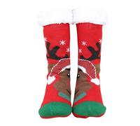 Christmas Fluffy Socks for Women, Funny Cute Warm Thermal Grip Socks Ladies Non Slip Fuzzy Fleece Lined Sock with Grippers Bed Sock Thick Fleece lined Christmas Stockings for Friends and Family