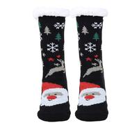 Christmas Fluffy Socks for Women, Funny Cute Warm Thermal Grip Socks Ladies Non Slip Fuzzy Fleece Lined Sock with Grippers Bed Sock Thick Fleece lined Christmas Stockings for Friends and Family