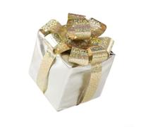 Christmas Foam Box Ornament, Faux Wrapped Package Hanging Decor for | Tree and Table Centrepiece, Under Tree Fake Parcel Prop, Festive Village Scene Decoration