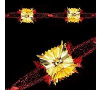 Christmas Foil Ceiling Decoration 20cm 4 Section Full Garland - Red gold Ceiling Decorations Christmas Premier by Premier