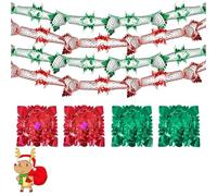 Christmas Foil Garland Festive Hanging Decorations, 8 Pack 9Ft Vintage Red Green Ceiling Decor for Xmas New Year Party Supplies