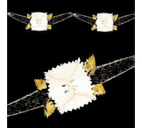 Christmas Foil Garland Gold & Ivory Hanging Ceiling Decoration 2.7m x 20cm