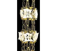 Christmas Foil Garland Gold & Ivory Hanging Ceiling Decoration 2.7m x 33cm