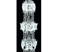 Christmas Foil Garland Silver & White Hanging Ceiling Decoration 2.7m x 33cm