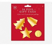 Christmas Foil Gift Tags 36pk (Gold)