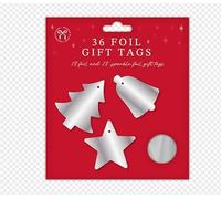 Christmas Foil Gift Tags 36pk (Silver)