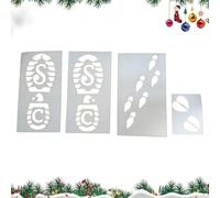 Christmas Foot Stencil, Stencil for Holiday Decor, Gnome Footprint Templates Reusable 4-Piece Christmas Stencils, Small Holiday Stencils Snow Painting Pasta Christmas Decor for Floor