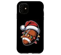 Christmas Football Santa Hat Lights Holiday Funny Xmas Case for iPhone 11