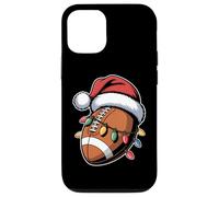 Christmas Football Santa Hat Lights Holiday Funny Xmas Case for iPhone 12/12 Pro
