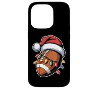 Christmas Football Santa Hat Lights Holiday Funny Xmas Case for iPhone 14 Pro