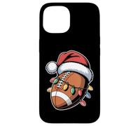 Christmas Football Santa Hat Lights Holiday Funny Xmas Case for iPhone 15