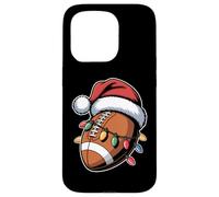 Christmas Football Santa Hat Lights Holiday Funny Xmas Case for iPhone 15 Pro