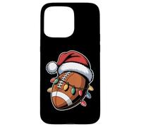 Christmas Football Santa Hat Lights Holiday Funny Xmas Case for iPhone 15 Pro Max
