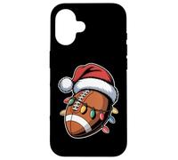 Christmas Football Santa Hat Lights Holiday Funny Xmas Case for iPhone 16