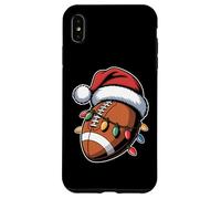 Christmas Football Santa Hat Lights Holiday Funny Xmas Case for iPhone XS Max