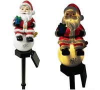 Christmas for decorative solar light for garden path, 45 cm, car on/off | 45 cm height, weatherproof resin, automatic sensor, warm white LED light, easy ground mounting