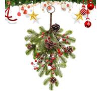 Christmas for the door, with berries and pine cones in tear shape, artificial holiday garland, for Christmas, fireplace, sims window, door, table, party, wedding, winter, kitchen
