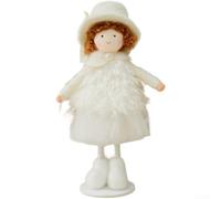 Christmas For Tree Ornament Featuring a Soft Angel Girl Plush Design for Home and Party Holiday Decoration (White)
