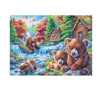Christmas Forest Animal 500 Pcs Jigsaw Puzzle Bundle Puzzle for Adults Teens 14+ Fun Family Game Mindful Activity Spring Gift Precision Cut Board 500 PCS