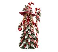 Christmas Forest Witch Doll 22Cm Faceless Resin Figurine | Faceless Nordic Gnome Style,Faux Pine & Snow Finish, For Tabletop/Mantel Display Gift