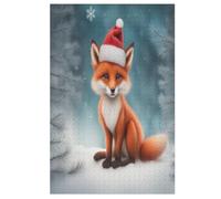 Christmas Fox 1000 Piece Wooden Jigsaw Puzzles for Adults & Kids - Puzzles for Adults Teens Fun Puzzles Games （78×53cm）