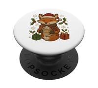 Christmas Fox with Cocoa and Gifts Cute Holiday Design PopSockets Adhesive PopGrip