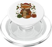 Christmas Fox with Cocoa and Gifts Cute Holiday Design PopSockets PopGrip for MagSafe