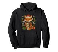Christmas Fox with Cocoa and Gifts Cute Holiday Design Pullover Hoodie