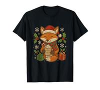 Christmas Fox with Cocoa and Gifts Cute Holiday Design T-Shirt