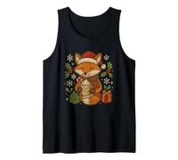 Christmas Fox with Cocoa and Gifts Cute Holiday Design Tank Top