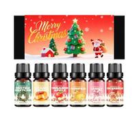 Christmas Fragrance Oil Set - 6x10ML Oils for Diffusers, Oil for Candles, Soap Making, and Home Scents| Festive Aromatherapy Present Box with Winter Pine, Gingerbread Man Cinnamon Apples Pumpkin Pie