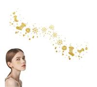 Christmas Freckles 6 Pieces Christmas Gold-Foil Face Makeup Decals | Holiday Speckles Decals for Kids Adults Gatherings Themed Event School Plays Carnival Concerts Masquerade Proms SDBT-008