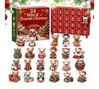 Christmas French Bulldog Advent - 2 D Acrylic 24 Days Countdown Calendar,