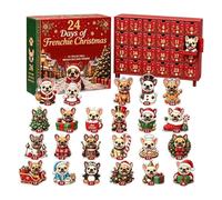 Christmas French Bulldog Advent 2D Acrylic 24 Days Countdown Calendar | Decorative Holiday Advent for Home Office Dormitory Apartment Bedroom Party Gathering Festival Holiday