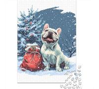 Christmas French Bulldog Jigsaw Puzzles Puzzle for Adults Kids. 1000 Pieces Whimsical Challenge Toy Educational Game Home Decoration for Adults& Kids Age 14 Years Up 70x50cm/1000pcs