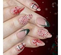 Christmas French Hoofs with Scintillate Gold Plan Elegant Pale Outline for Holiday Party Present French Tip Gold Persist Hoofs