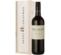 Christmas French Malbec Red Wine Single Bottle Gift In Wooden Box - Christmas Wine Gift