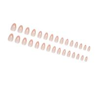 Christmas French Tips Press On Nails Bowknot Short Almond False Nails Full Covers Stick On Nails For Elegant Look 24Pcs