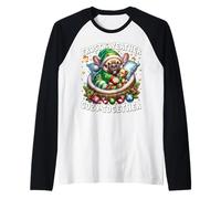 Christmas Frenchie Cute Winter Sayings for Sweater Weather Raglan Baseball Tee