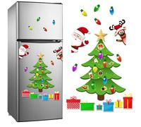 Christmas Fridge Magnets, Magnetic Christmas Tree Stickers, DIY Magnetic Christmas Decorations for Refrigerator, Metal Door & Whiteboard, Festive Magnetic Stickers Decorations for Home (B)