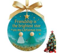 Christmas Friends Decorations | Friendship Ceramic Pendant,Timeless Round Christmas Friend Pendants | for Partners Family College Book Club Travel Work Entryway Door Window Table